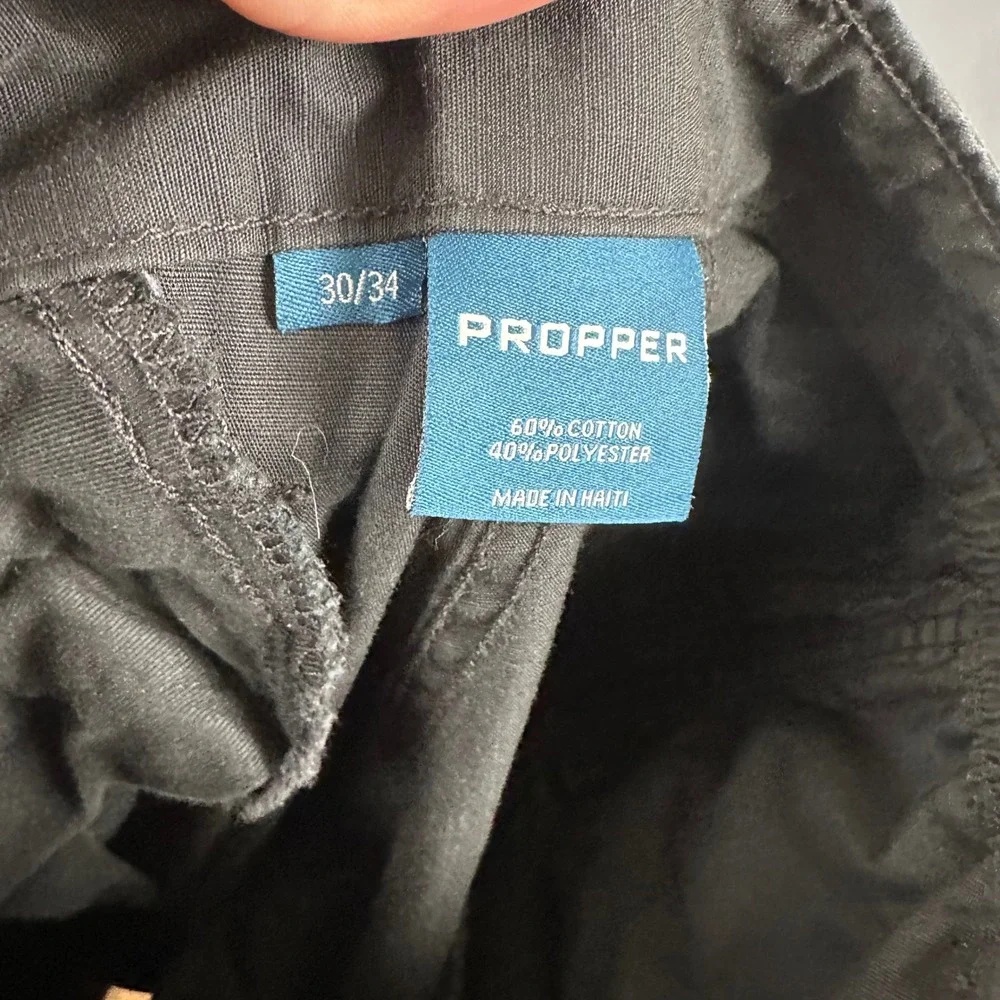 Propper Mens Tactical Cargo Pants Black Ripstop Work Uniform 30x34